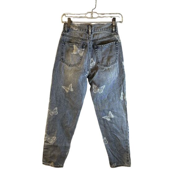 Pacsun Girls Ultra High-Rise Slim White Butterfly Jeans 23 Small - Picture 2 of 8